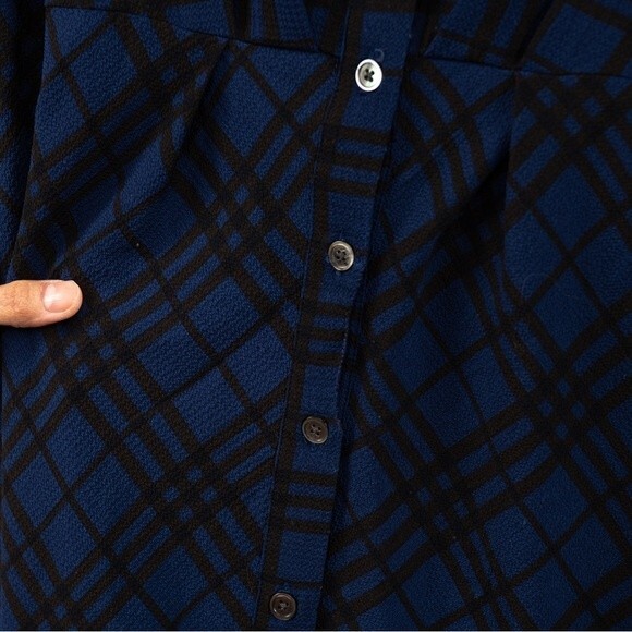 Thakoon collective blue plaid shirtdress size 6 - Picture 5 of 12